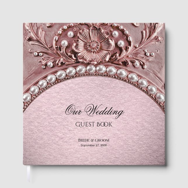 Pink Flower Guest Book (Front)