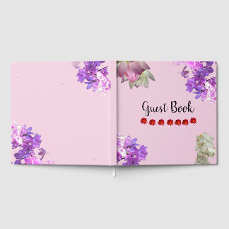 Pink Flower Guest Book