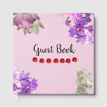 Pink Flower Guest Book