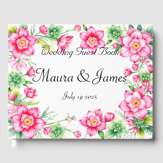 Pink Flower Guest Book