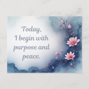 Pink Flower Inspirational Affirmation Postcard
