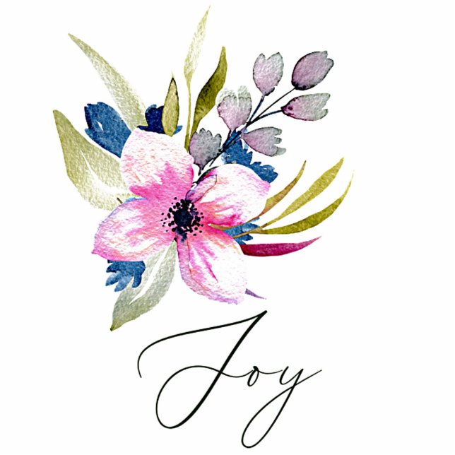 Pink flower joy magnet photo sculpture magnet (Front)