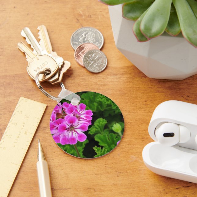 Pink Flower -  Key Ring (Desk)