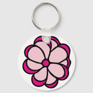 Pink Flower Key Ring