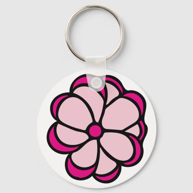 Pink Flower Key Ring (Front)