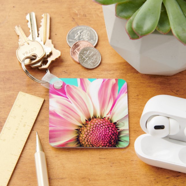 Pink Flower Key Ring (Desk)
