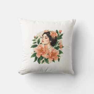 Pink Flower Lady – Persian Inspired Feminine Flora Cushion