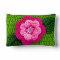 Pink Flower Lawn Green Leaf Artisan Crochet Print