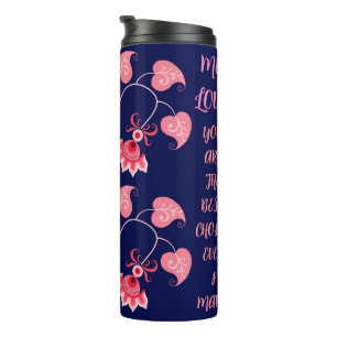 PINK FLOWER LOVE GIFT FOR GIRLFRIEND,WIFE, HUSBAND THERMAL TUMBLER