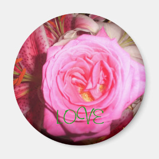 pink flower, LOVE Magnet