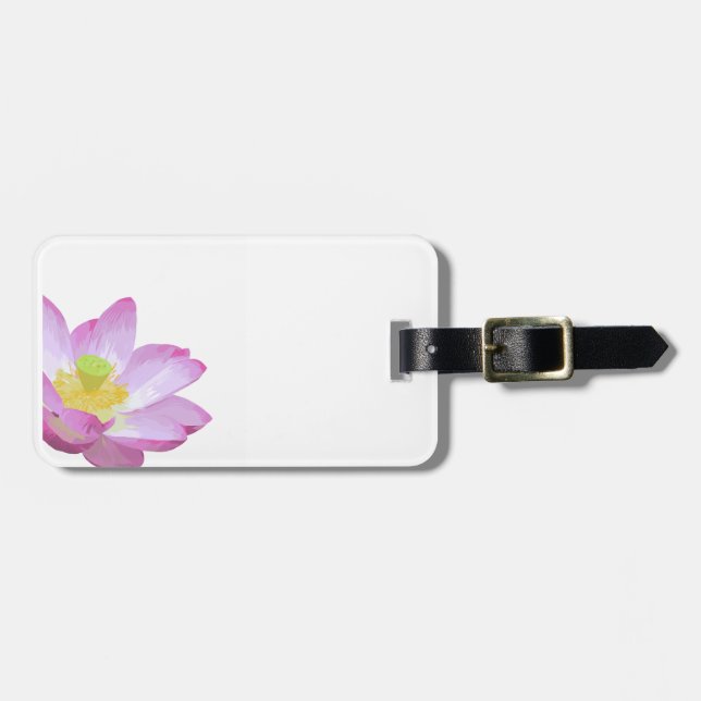 Pink flower luggage tag (Front Horizontal)