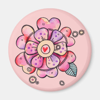 Pink Flower Magnet
