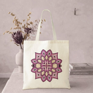 Pink Flower Mandala Tote Bag