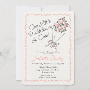 Pink Flower Market Farm FBirthday Invitation
