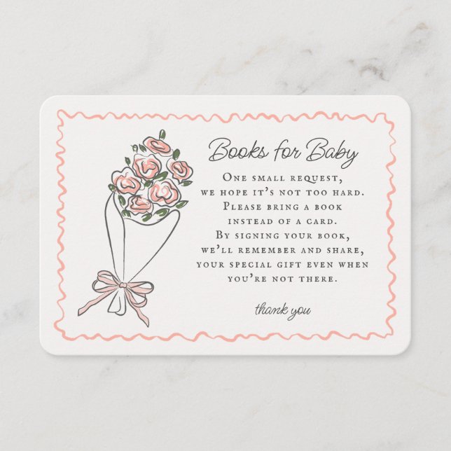 Pink Flower Market Floral Books for Baby Insert (Front)