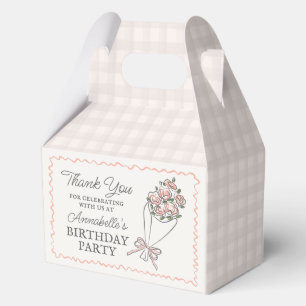 Pink Flower Market Fresh Floral Birthday Party Favour Box