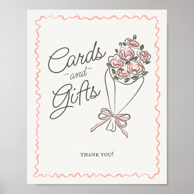 Pink Flower Market Fresh Floral Cards and Gifts Poster (Front)
