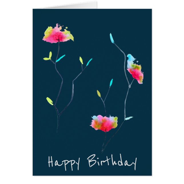 Pink flower modern simple Japanese inspired art (Front)