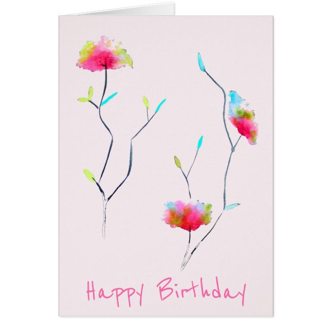 Pink flower modern simple Japanese inspired art (Front)