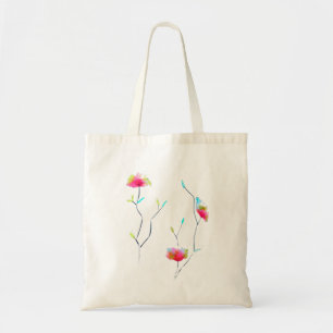 Pink flower modern simple Japanese inspired art Tote Bag