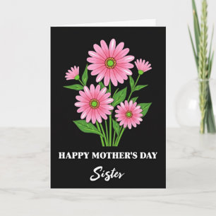 Pink Flower Moms Day Card