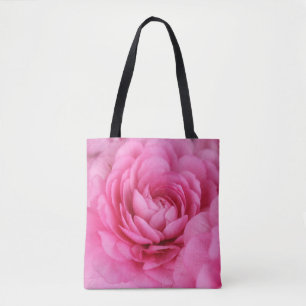 Pink Flower Monogram Tote Bag