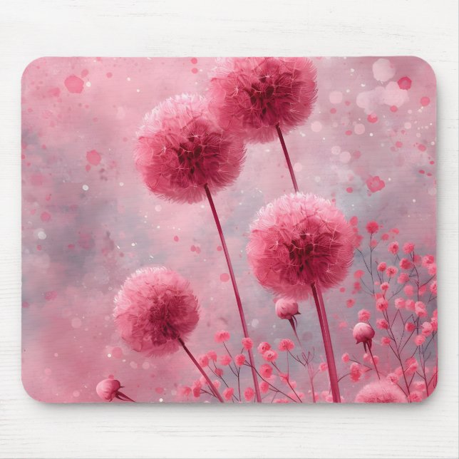 Pink Flower  Mouse Mat (Front)