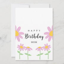 Pink Flower Mum Birthday Card