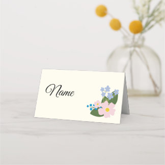 Pink Flower Name Place Card