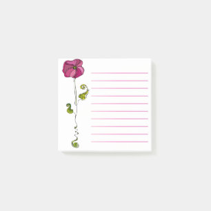 Pink flower nature post-it notes
