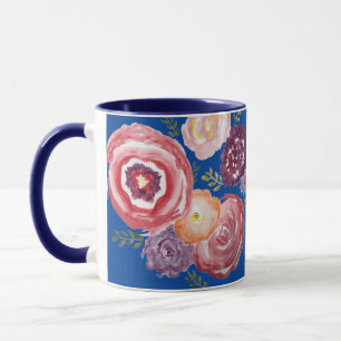 Pink Flower Painting Bouquet Coffee Mug