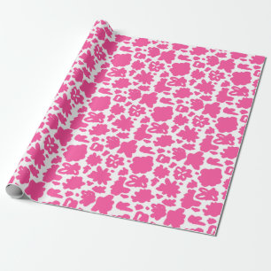Pink Flower Painting Pattern Wrapping Paper