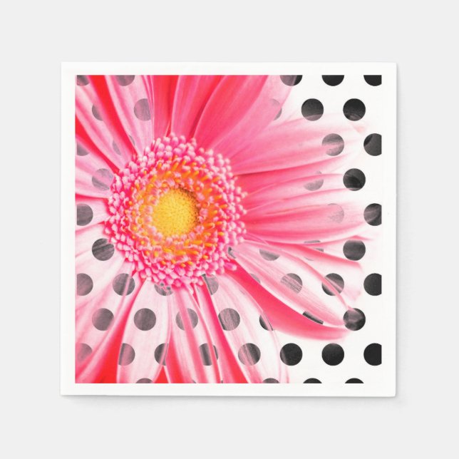Pink Flower Party Napkins (Front)