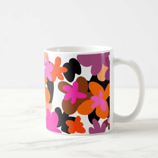 Pink flower pattern coffee mug (Right)