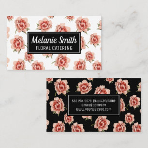 Pink Flower Pattern Florist Business Card