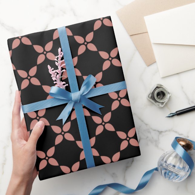 Pink flower pattern gift wrapping paper (Gifting)