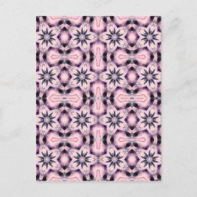 pink flower pattern postcard (Front)