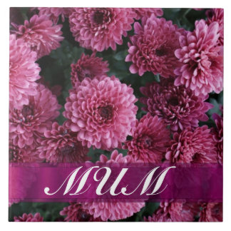 Pink flower personalised mother tile