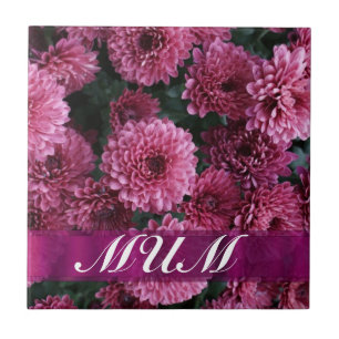 Pink flower personalised mother tile