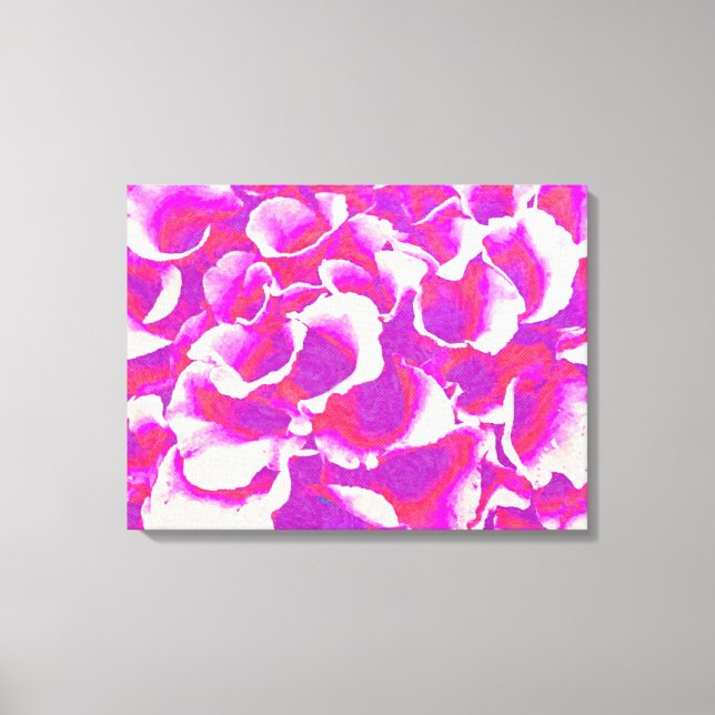 Pink Flower Petals Abstract Art Canvas Print (Front)