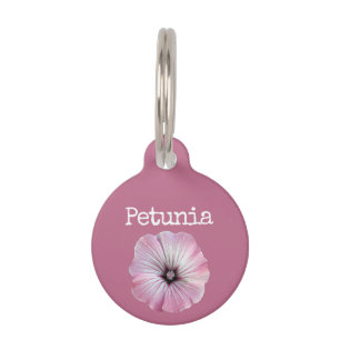 Pink Flower Petunia Pet Tag