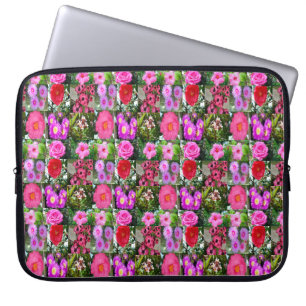 Pink Flower Photo  Collage, Laptop Sleeve