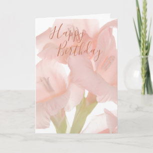 Pink Flower Photo   Personalised Birthday Card