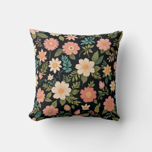 Pink flower pillow cushion