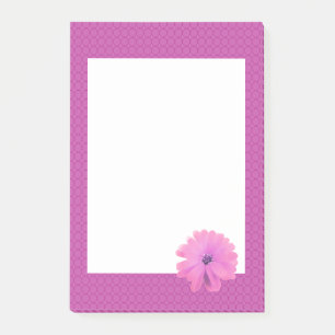 Pink Flower Pink Circle Border Post-it Notes