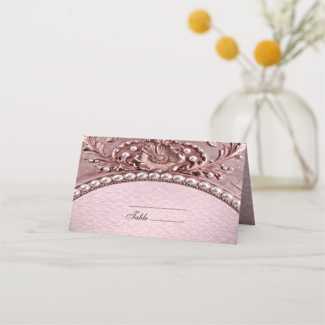 Pink Flower Place Card (Front)