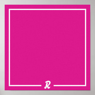 Pink flower placemat poster