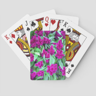 Pink flower playing cards
