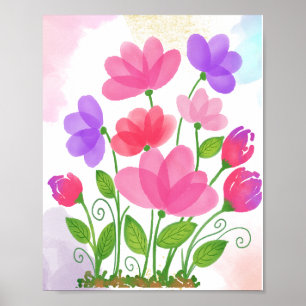 pink flower poster