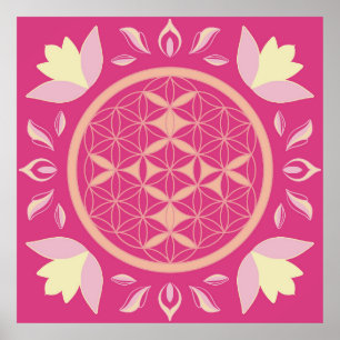 pink flower poster